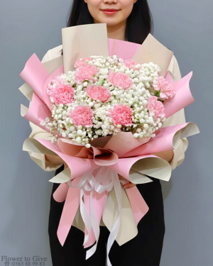 Bó hoa cẩm chướng xinh-HT43