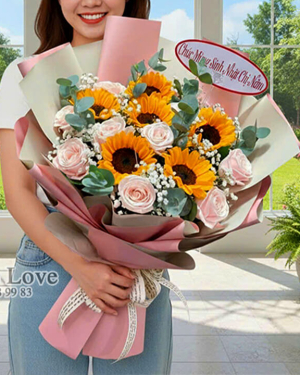 Bó hoa chúc mừng xinh-HT14