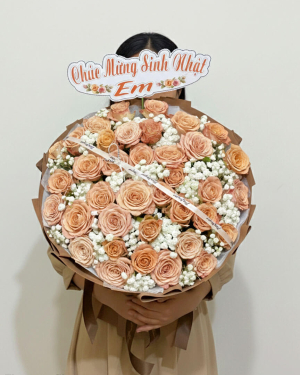 Bó hồng capuchino a gift fo you-HT27