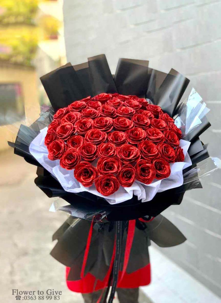 Bó hồng sáp đỏ love-HT34
