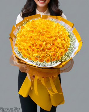 Bó hồng vàng tặng chúc mừng-HT42