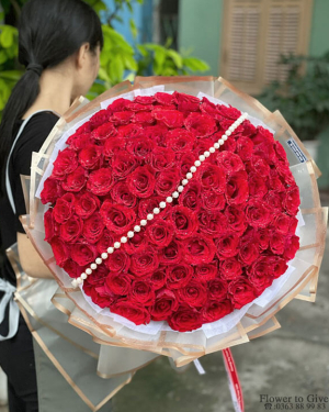 Bó hồng đỏ tròn I love you-chúc mừng-HT132