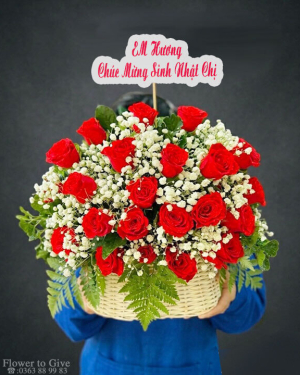 Giỏ hồng đỏ giá rẻ-HT177