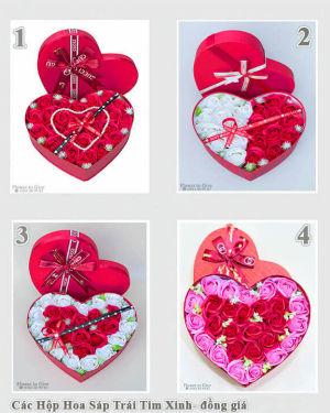 Hộp trái tim hoa sáp i love you-HT130