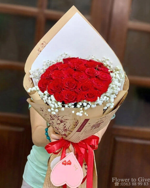 Bó hồng đỏ dịu dàng-HT285