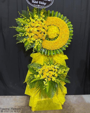 Vòng hoa tang lễ hà nội-cúc vàng-HT270
