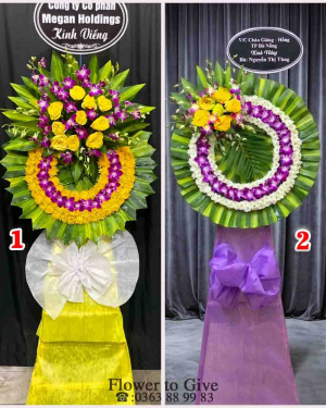 Lẵng hoa tang lễ -kính viếng giá rẻ-HT315
