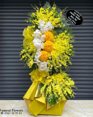 Lẵng hoa tang lễ hiện đại-kính viếng-HT334