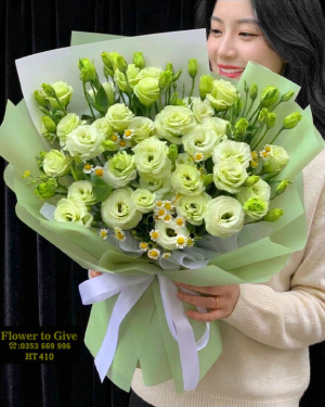 Bó hoa cát tường xanh chúc mừng-HT410