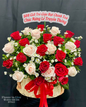 Giỏ hồng chúc mừng-HT412